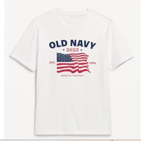 Old Navy USA American 2025 Flag 4th of July T-Shirt White Sealed Size Xtra Small - Picture 1 of 1